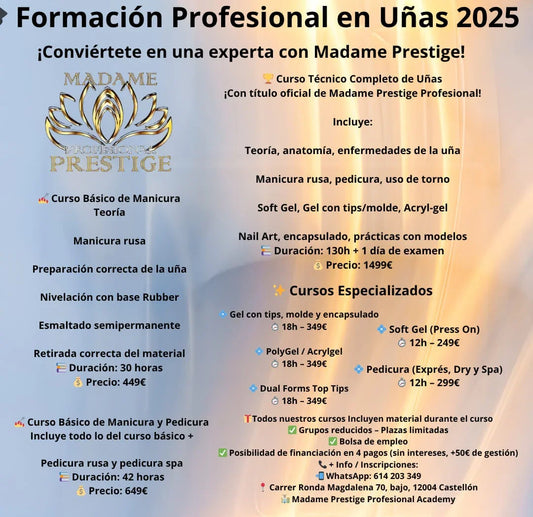 Formación técnico Manicurista 130h + Examen