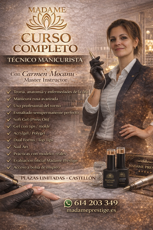 Curso Completo Técnico Manicurista – Formación Profesional con Certificación Madame Prestige